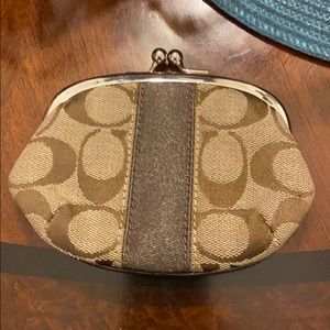 Brown coach coin pouch